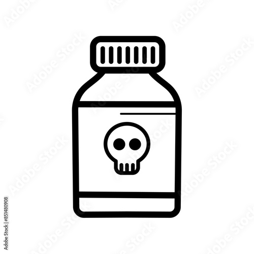 poison, medicine bottle - vector illustration