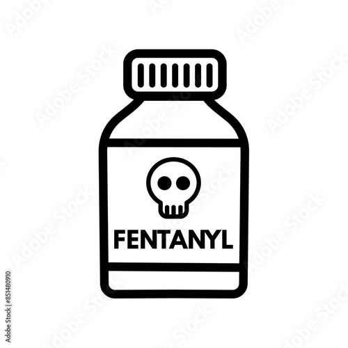 fentanyl, drug bottle, poisonous - vector icon