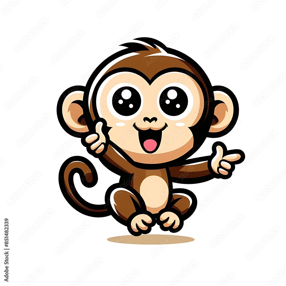 A cartoon monkey design colours drawing graphic pointing at something Illustrative vector Illustrative optimized. A cartoon monkey design colours drawing graphic pointing at something Illustrative vector Illustrative optimized.
