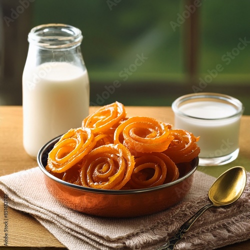 Indian special sweet food jalebi or imarti photo