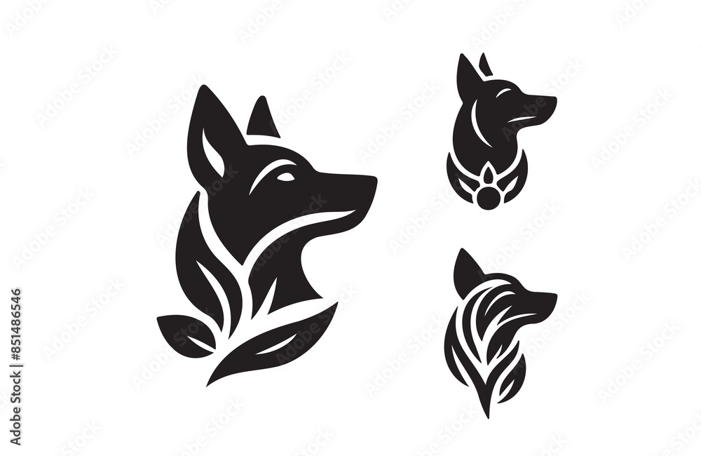Obraz premium create a vector silhouette image of dog logo style