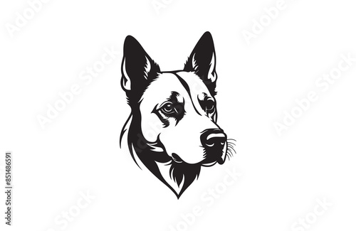 create a vector silhouette image of dog logo style © mdabu