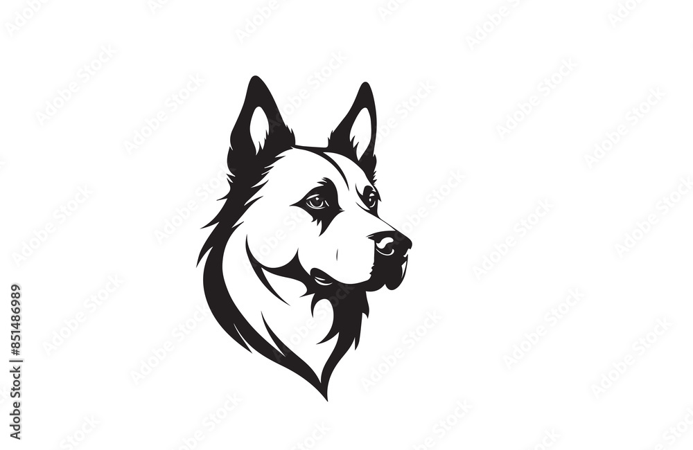 Fototapeta premium create a vector silhouette image of dog logo style