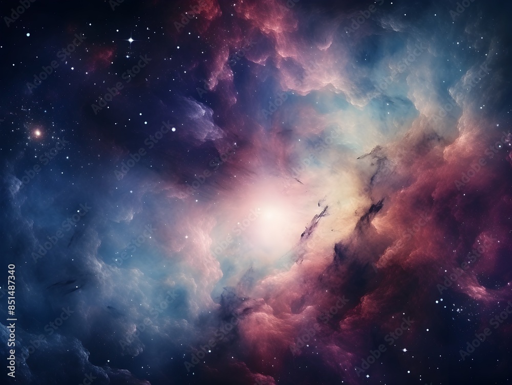 Obraz premium Swirling Nebula Clouds Immerse in Cosmic Dust and Stellar Formations