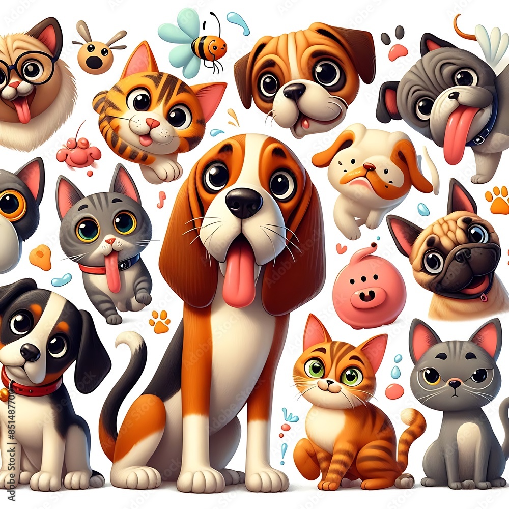 Obraz premium A group of cartoon animals eyecatching optimized engaging accessible.