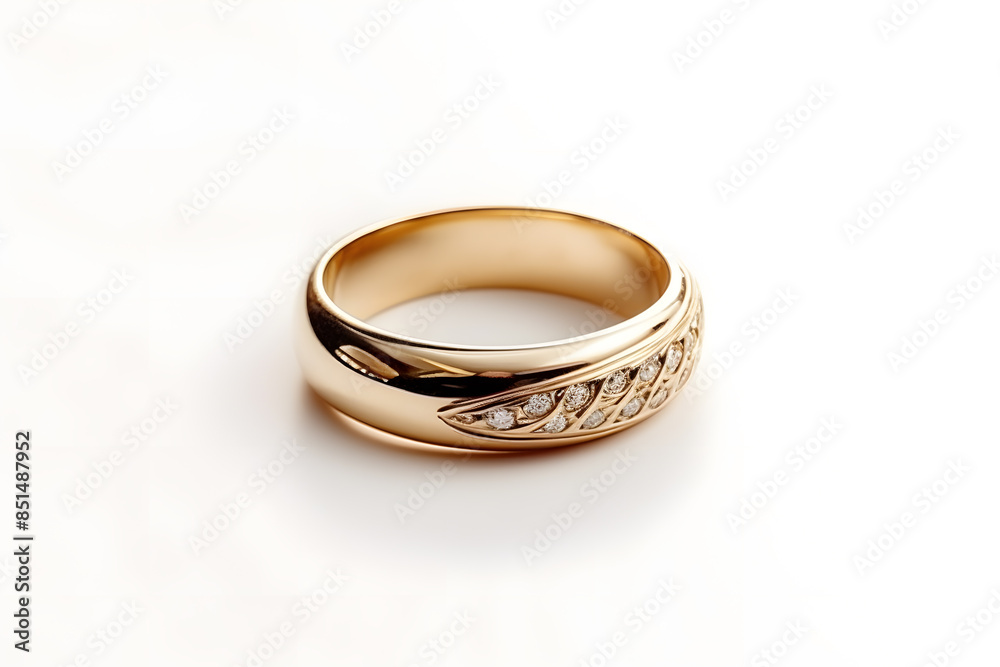 Golden ring jewelry, isolated on white background Golden ring jewelry, isolated on white background