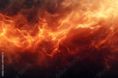 Dynamic Swirling Flames Abstract Art - Fiery Blaze and Heatwave Concept Design for Posters, Cards, and Digital Art
