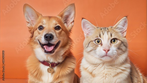 Meow & Woof Duo: A playful interaction between a dog and cat.   © No