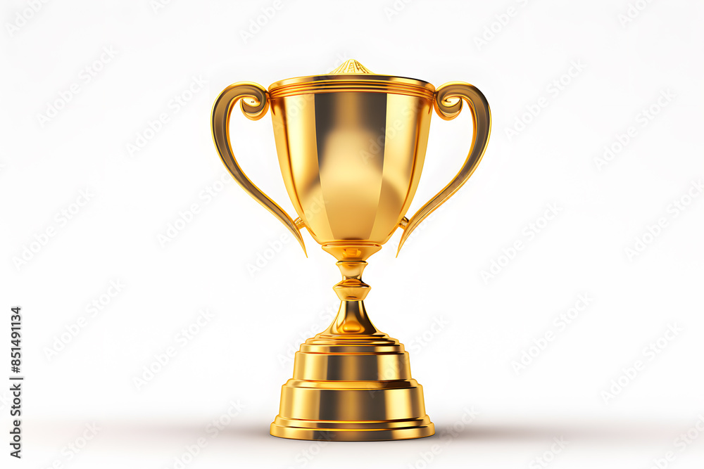 Golden trophy cup isolated on white background Golden trophy cup isolated on white background