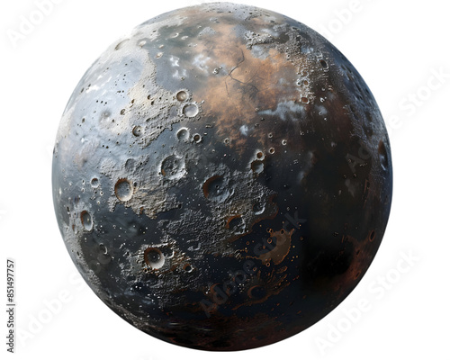 Close-up of a Rocky Planet Surface on transparent background