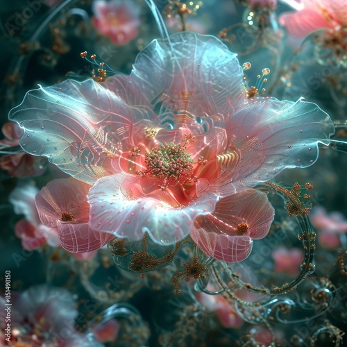 Techno-Organic Flower Fusion photo