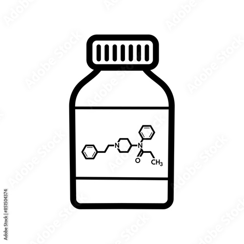  fentanyl, drug bottle, poisonous - vector icon