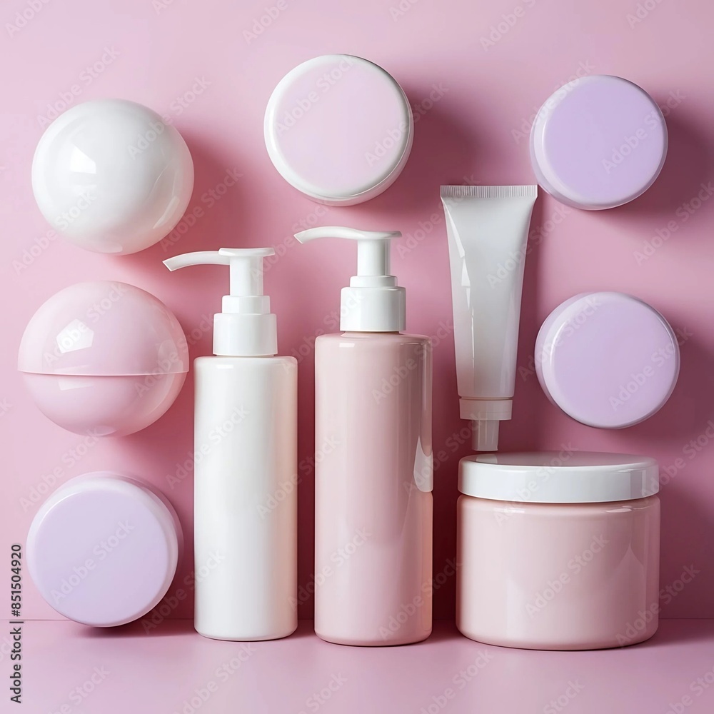 cosmetic product image.pink and white pills on white background,.pink lipstick. cosmetic product image.pink and white pills on white background,.pink lipstick.