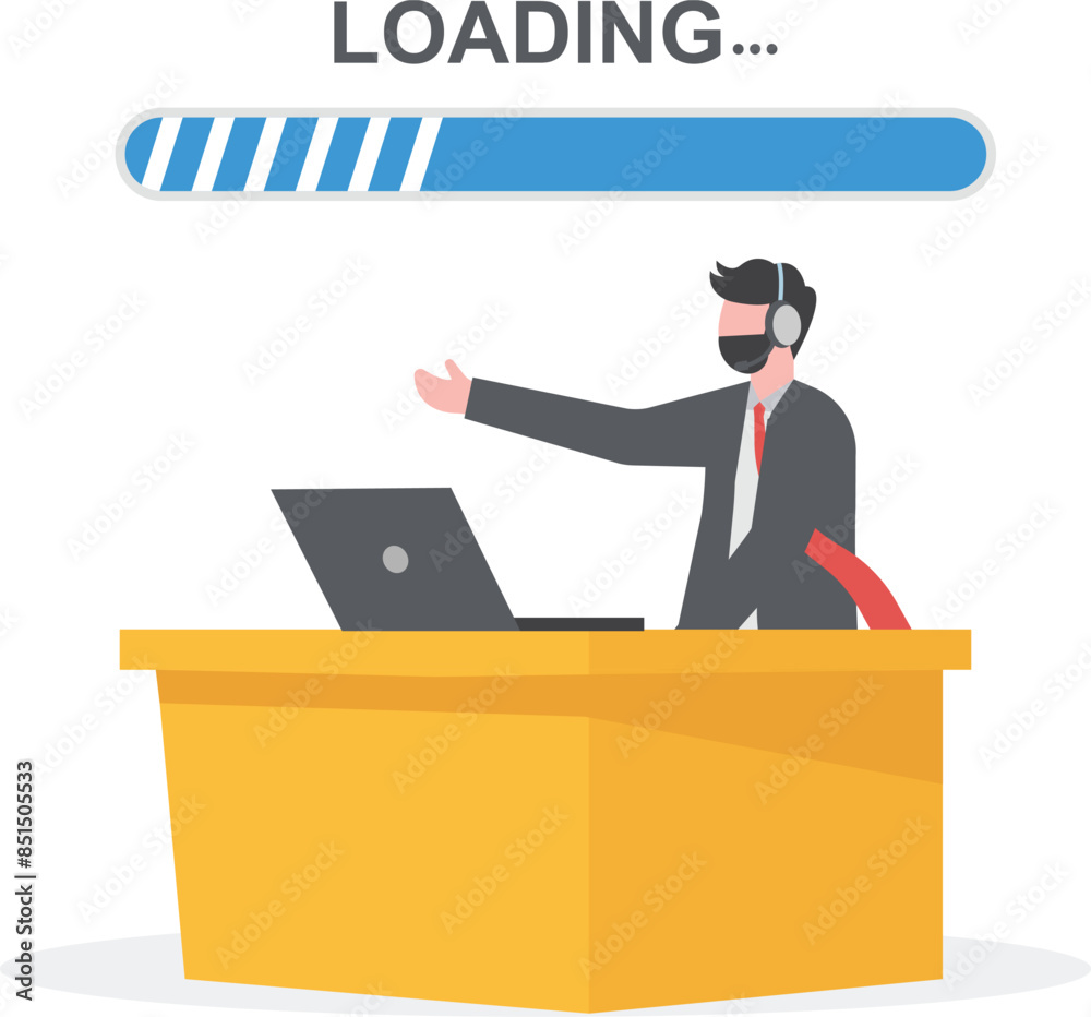 Slow Computer Connection vector, business concept vector illustration

