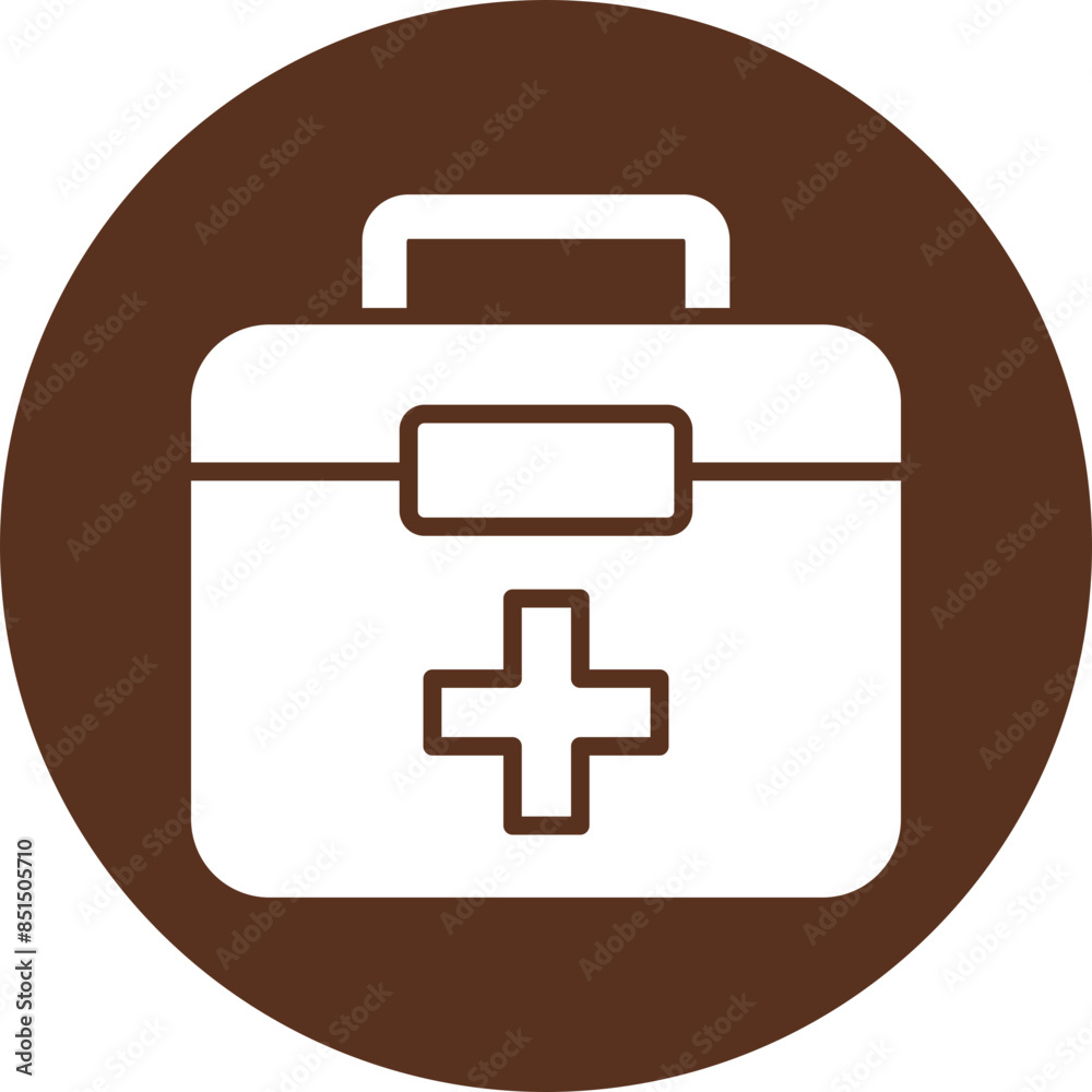 Obraz premium First Aid Kit Glyph Circle Icon