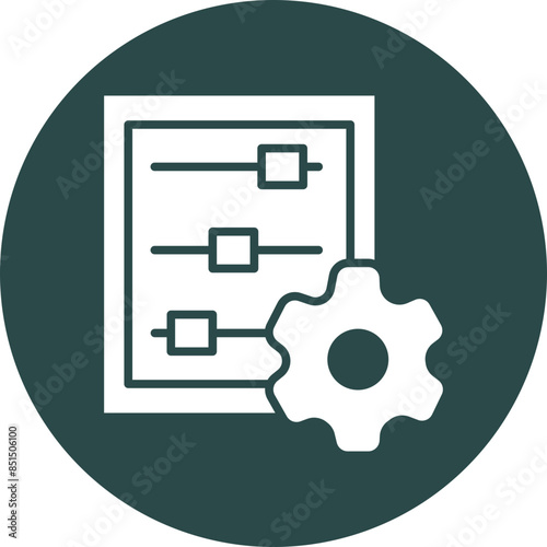Data Adjustment Glyph Circle Icon