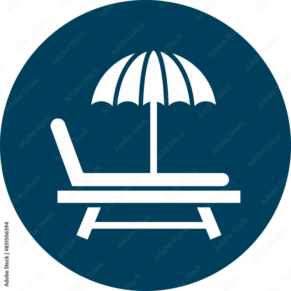 Sunbed Glyph Circle Icon