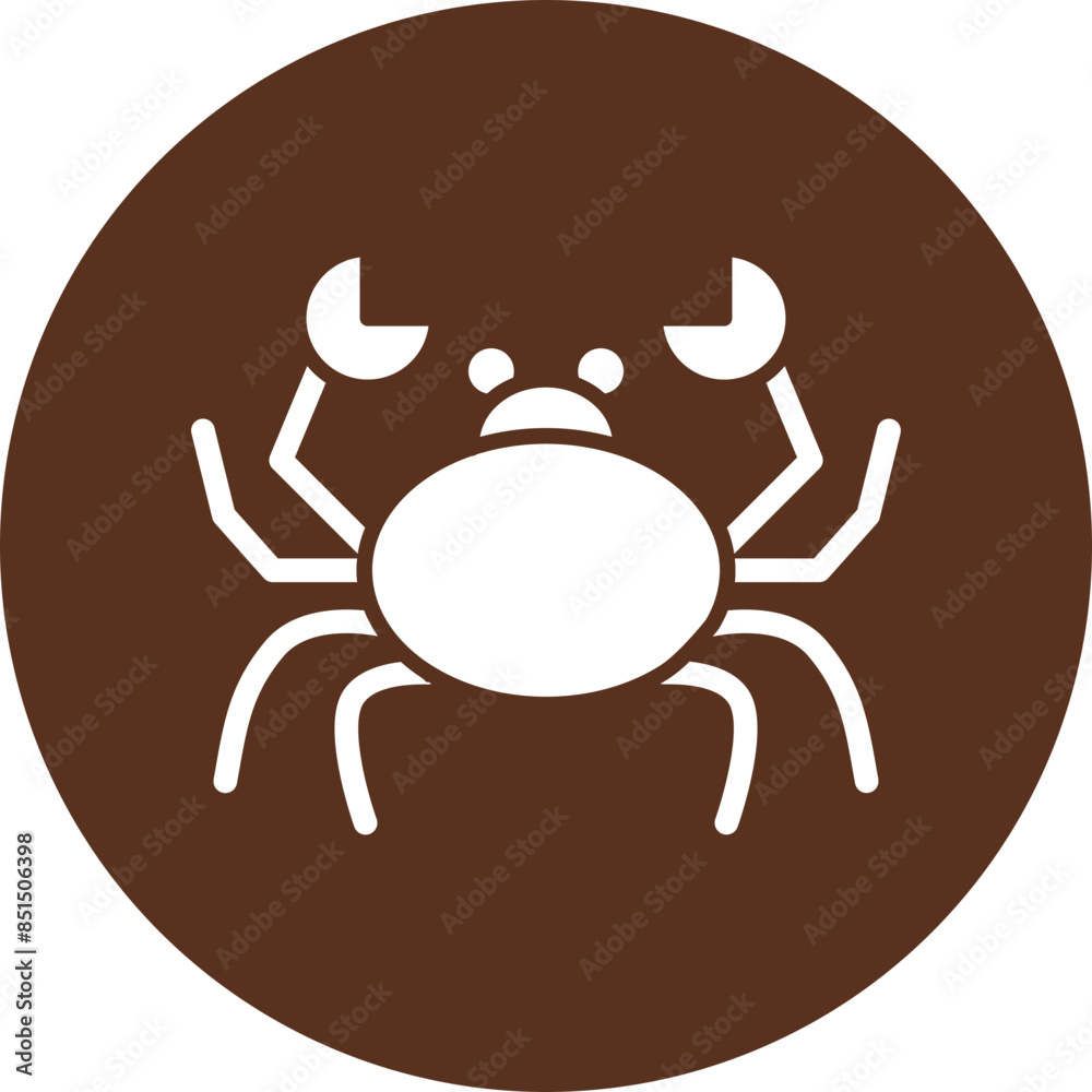 Crab Glyph Circle Icon Crab Glyph Circle Icon