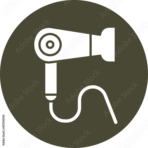 Hair Dryer Glyph Circle Icon