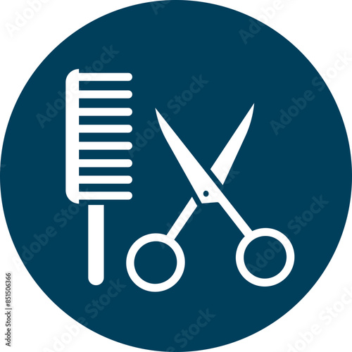 Hairdresser Glyph Circle Icon