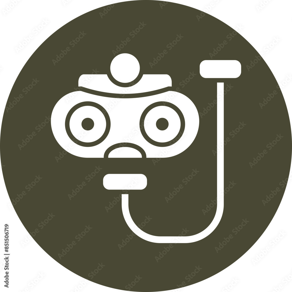 Diver Glyph Circle Icon