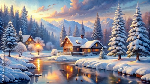 Schöne abstrakte Winter Hintergrund Illustration photo