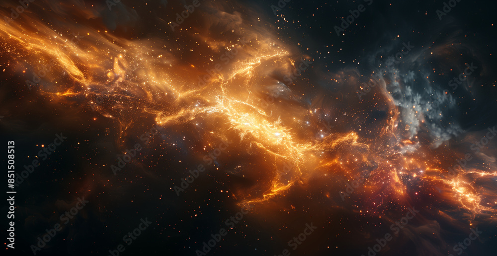 Naklejka premium Colorful outer space nebula, space galaxy cloud nebula, stary night cosmos, universe science astronomy, supernova background wallpaper background backdrop