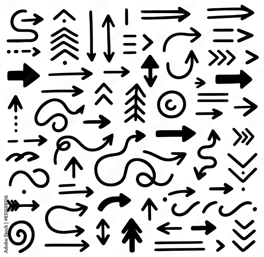 doodle arrows simple black vector pattern with transparent background, monochrome overlay decorative design for laser cutting and engraving print, wall decoration
