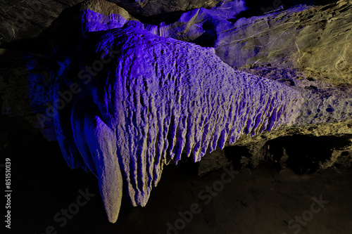 Illumnated Cave at Thung Nham Bird Park, Vietnam photo