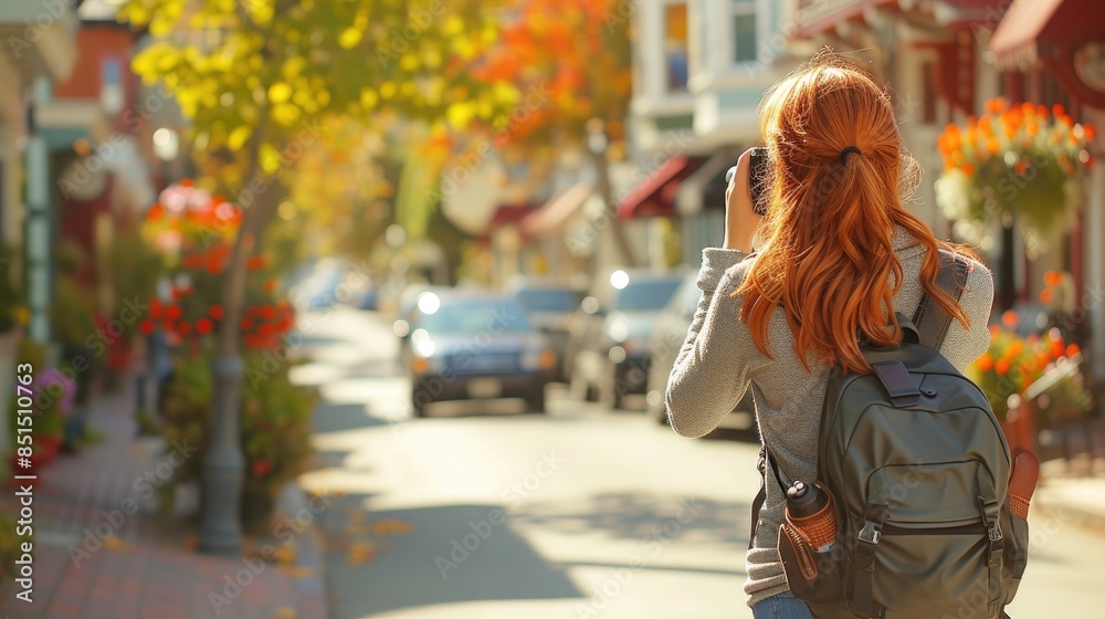 Fototapeta premium Photographer Immersed in Urban Beauty