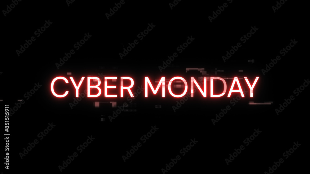 3D rendering cyber monday text with screen effects of technological glitches 3D rendering cyber monday text with screen effects of technological glitches