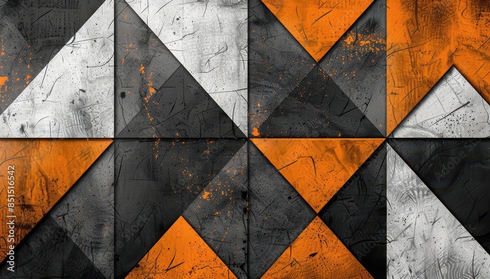 abstract geometric pattern with black and orange panels modern mosaic design digital art background abstract geometric pattern with black and orange panels modern mosaic design digital art background