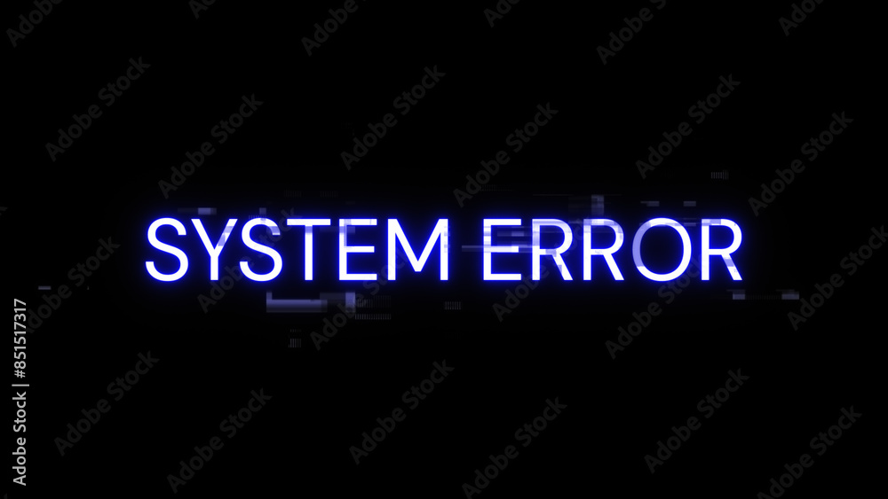 3D rendering System error text with screen effects of technological glitches 3D rendering System error text with screen effects of technological glitches