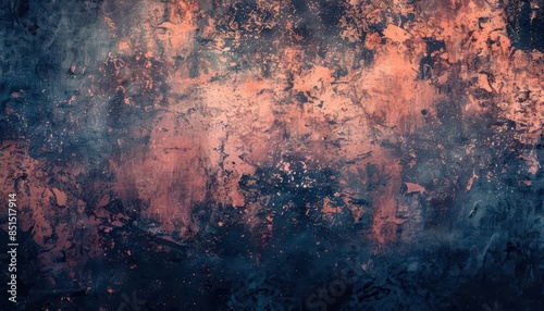 abstract grunge rose gold and navy blue textured background digital art