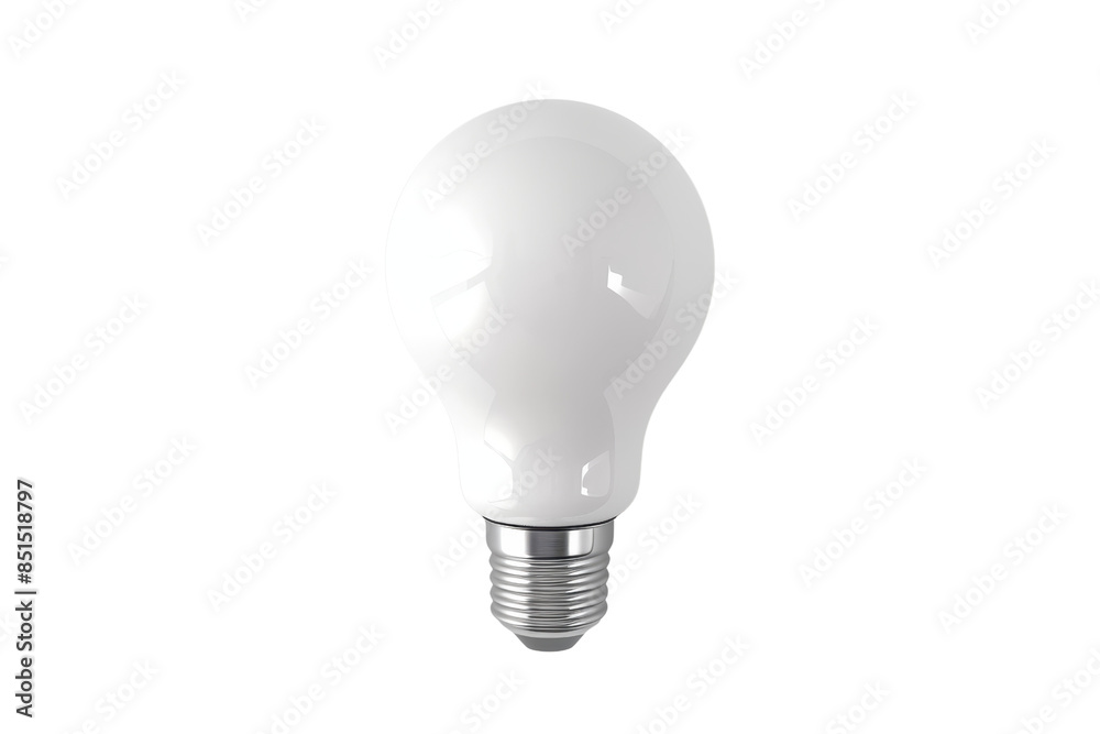 Close-up of a standard white light bulb on a transparent background. Ideal for energy, electricity, and lighting themes in stock photos. Close-up of a standard white light bulb on a transparent background. Ideal for energy, electricity, and lighting themes in stock photos.