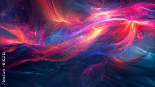 Luminous Gradient Abstract Wallpaper - Wide Shot Digital Art with Bold Colors and Glowing Light