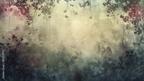 Serene Watercolor Patterns Wallpaper in Muted Tones with Ambient Light at Eye Level