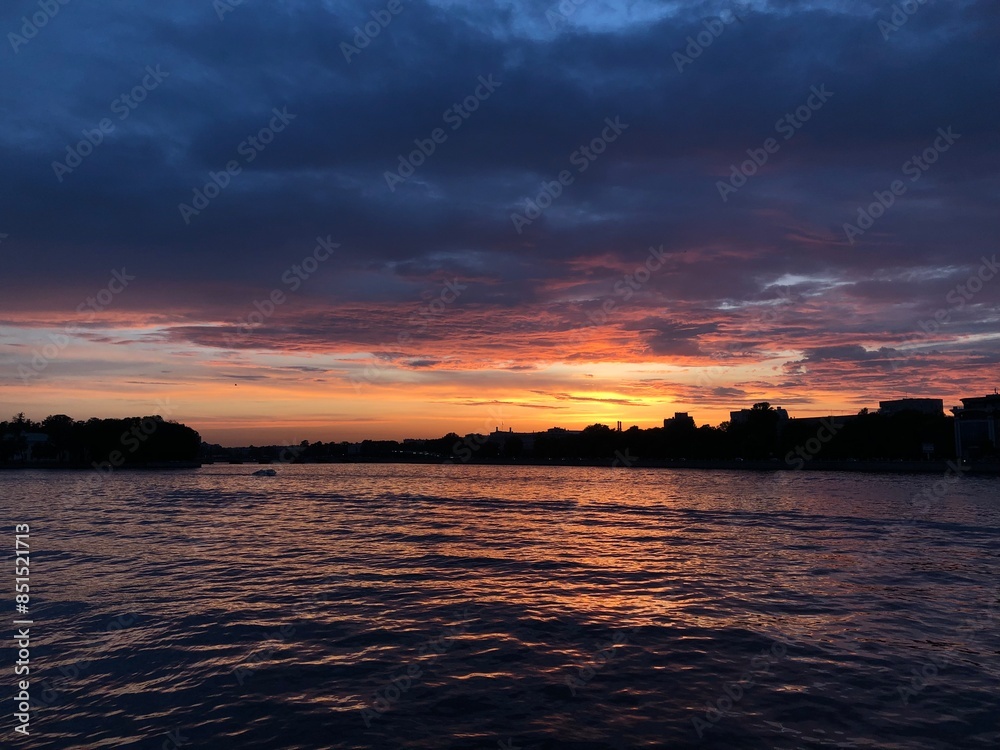 sunset over the river sunset over the river