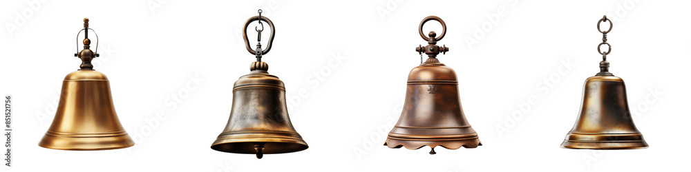 Collection of bells isolated on transparent or white background Collection of bells isolated on transparent or white background