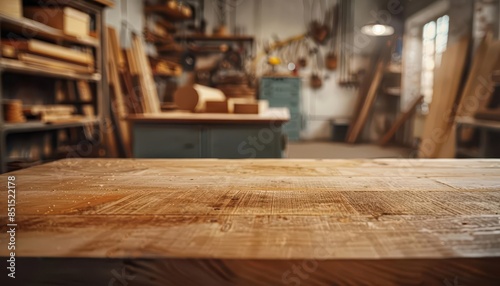 abstract woodworking workshop background indoor carpentry studio with copy space wooden texture