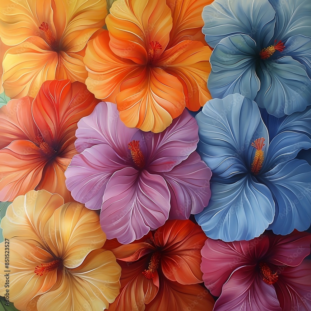 A vibrant oil painting of roses in beautiful natural colors that form a single scene A vibrant oil painting of roses in beautiful natural colors that form a single scene