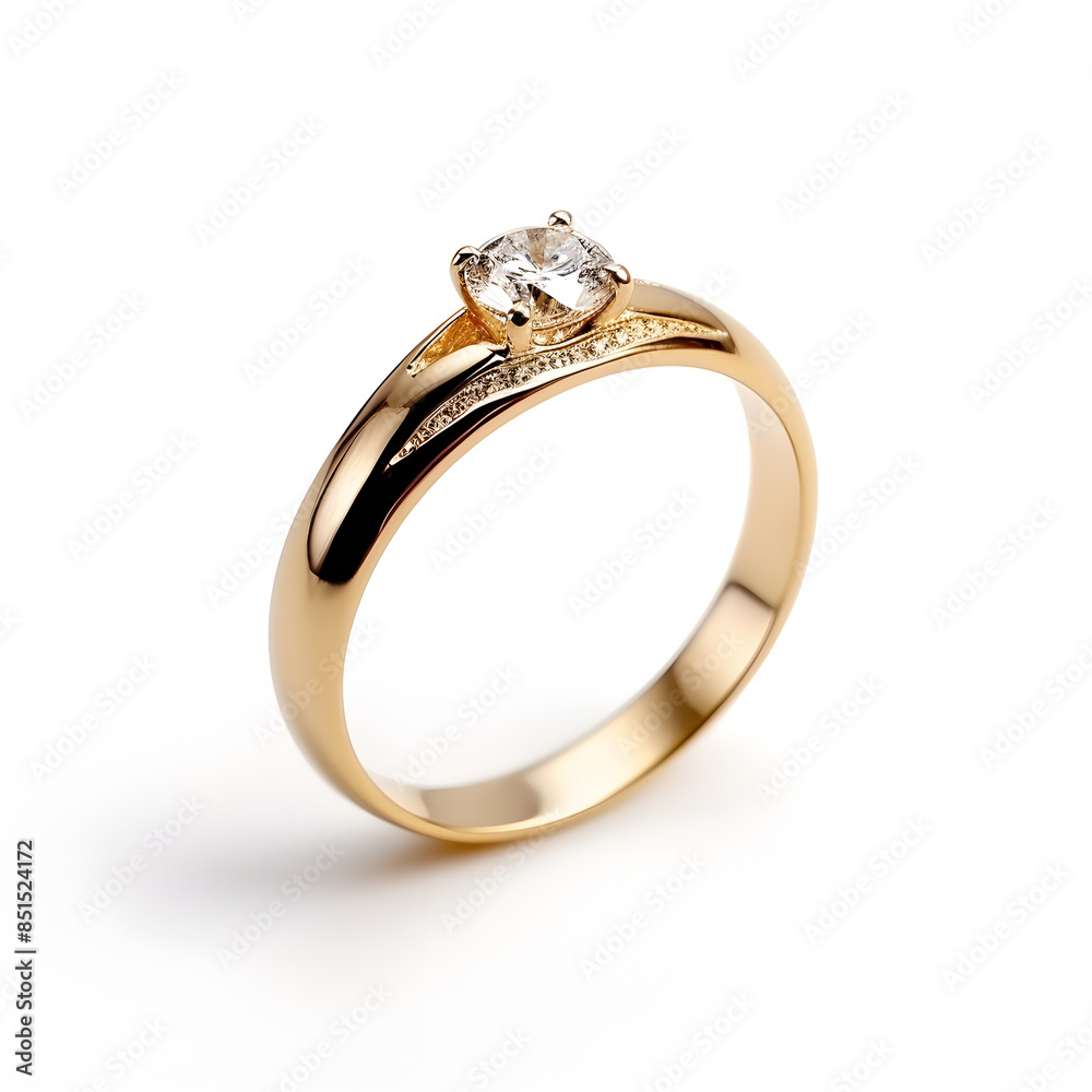 Golden ring jewelry, isolated on white background Golden ring jewelry, isolated on white background