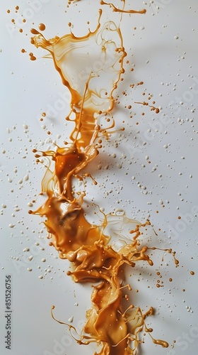 Coffee Spill on White Surface Accidental Yet Expressive Concept