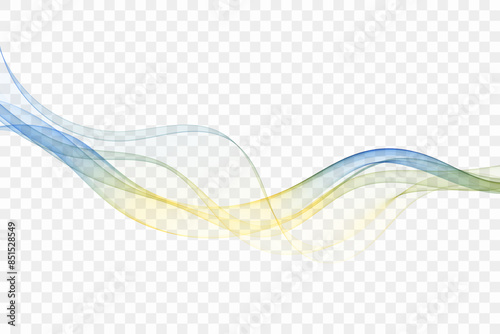Curved lines in rainbow colors. Abstract wavy wave flow.