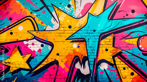Wallpaper Mural Comic book explosion background. Pop art style of graffiti background Torontodigital.ca
