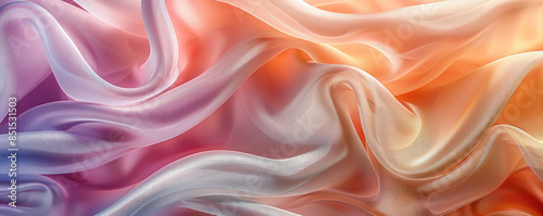 Fabric background. Background made of bright, rainbow fabric. Waves of fabric flow smoothly filling the space