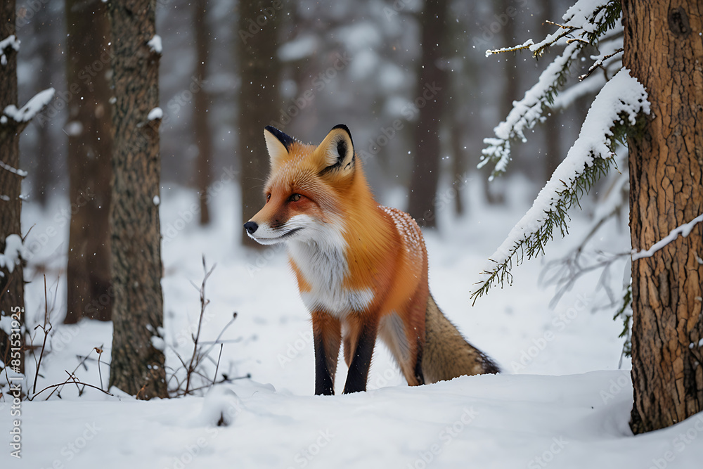 red fox in snow red fox in snow