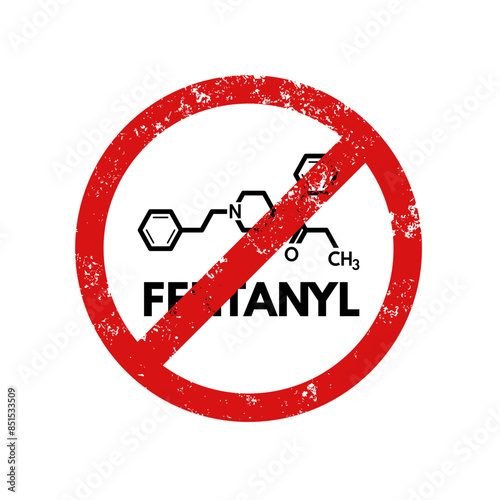 Stop fentanyl, sign - vector illustration,