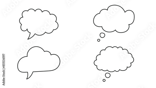 Thought Bubbles Set Outline
