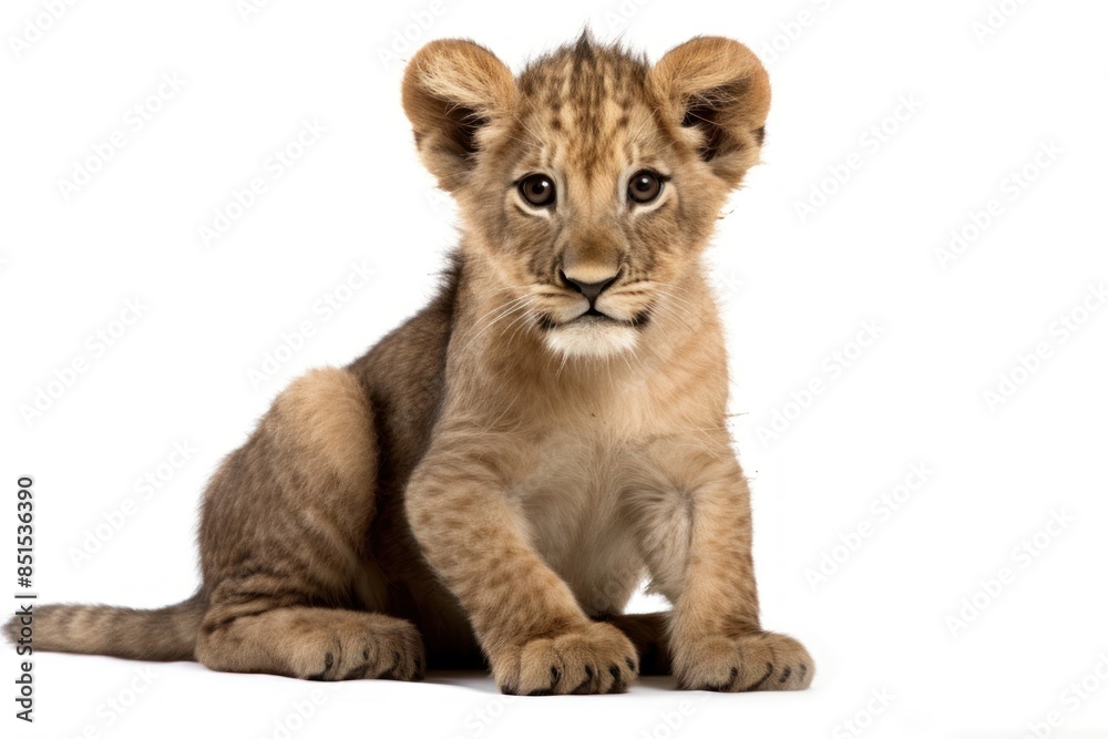 Obraz premium Lion Cub Sitting wildlife sitting mammal.